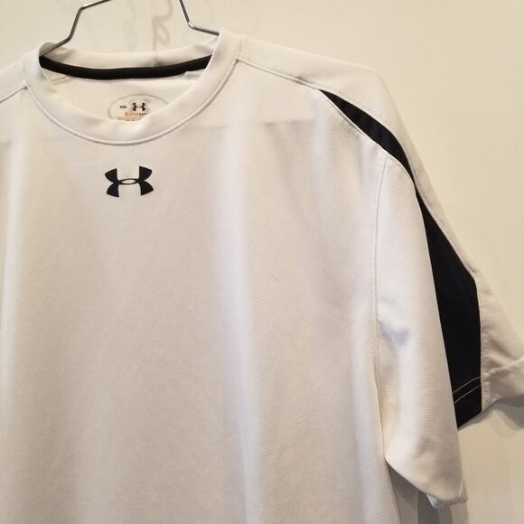 Under Armour Men's White Athletic Heat Gone Crew Neck Workout T-Shirt Size M - Picture 8 of 12
